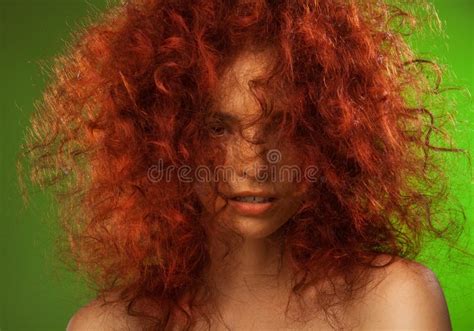Red Curly Hair Woman Beauty Portrait Stock Photo Image Of Style Face