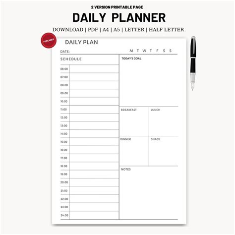 Daily Weekly Monthly Planner Printable Schedule Planner Etsy