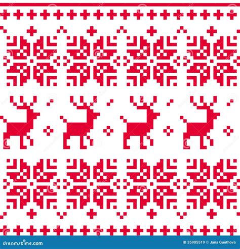 Nordic Seamless Knitted Christmas Pattern Vector Royalty Free Stock
