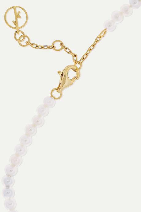 Gold Gold Plated Pearl Bracelet Anissa Kermiche Net A Porter
