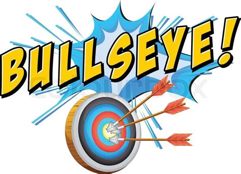 Bullseye Text With Target And Arrows Stock Vector Colourbox