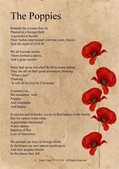 Remembrance Day Poems Remembrance Poems Poem Poppy Poppies Anzac My