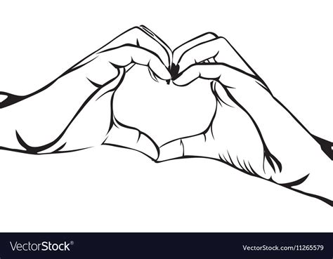 Hands Making Heart Gesture Image Royalty Free Vector Image