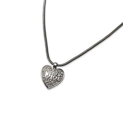 Dior Dior Rhinestone Heart Necklace