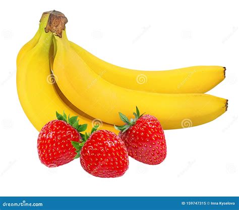 Bananas And Strawberries Isolated Stock Image Image Of Isolated