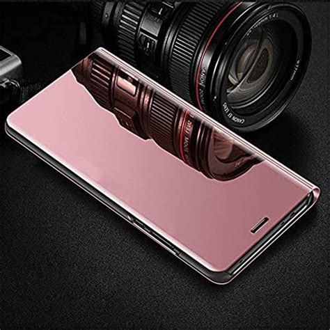 isadenser iphone 2019 5 8 iphone 11 pro case with clear view flip plating mirror makeup glitter