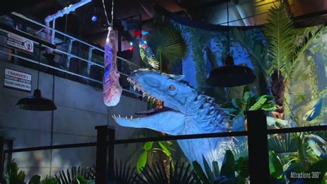 New Jurassic World The Exhibition Feeding Chamber Indominus Rex And T Rex Youtube
