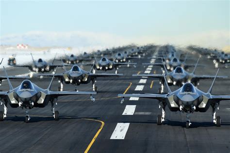 Us Air Force Show Off F 35as In Huge Display Of Jet Fighter Power As