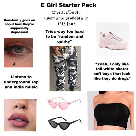 E Girl Starter Pack Starterpacks Starter Pack Funny Starter Packs