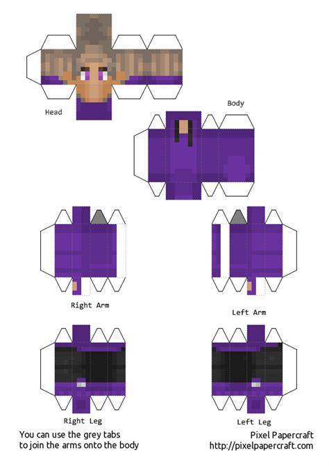 Purpled Pixel Papercraft In 2021 Papercraft Minecraft Skin Dream Smp