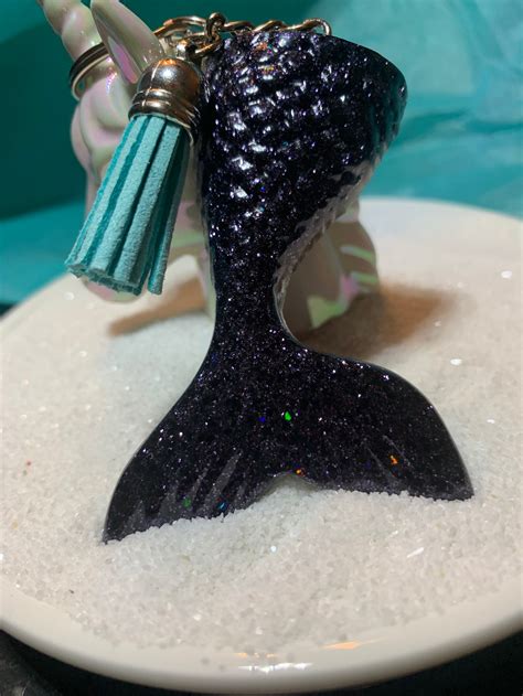 Deep Purple Glitter Mermaid Tail With Tassel Etsy
