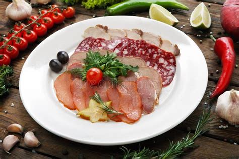 Catering Meat Assortment Plate Stock Image Image Of Food Beef