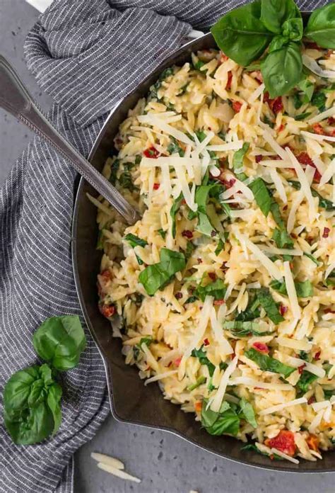 One Pot Vegetarian Orzo With Sundried Tomatoes Recipe Rachel Cooks