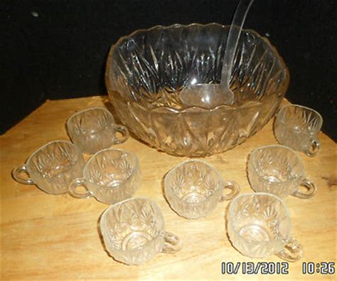 Vintage Hazel Atlas Depression Glass Crystal Williamsport Punch Bowl