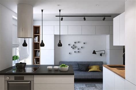 Functional Modern Small Apartment In Moscow With A Stylish Kitchen