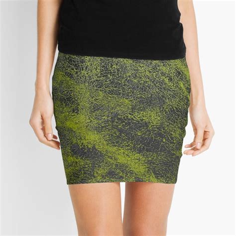 Cracked Leather 2a Mini Skirt By Impactees Redbubble Turquoise