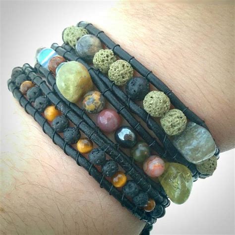 Real Leather Triple Wrap Bracelet With Tree Pendant Made With Etsy