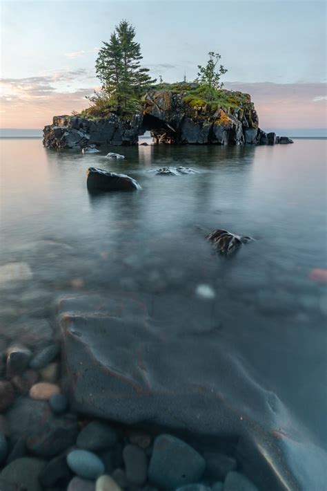 Hollow Rock Mn In The Tranquil Lake Superior 1414x2120 Nature