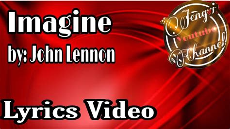 Imagine Lyrics By John Lennon Youtube