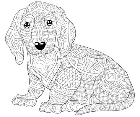 Mandala Cute Dog Coloring Page Download Print Now