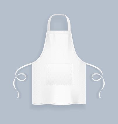Download Realistic Detailed 3d White Blank Kitchen Apron Template Mockup Vector Stock Illustration ...