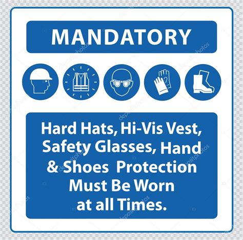 Mandatory Signs At Construction Zone Stock Vector Image By