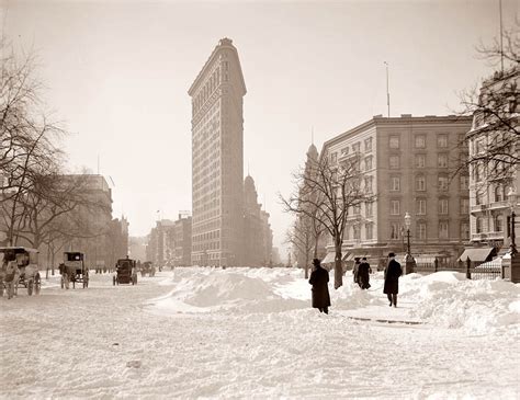 Snowy Scene From New York City In The Early 1900s