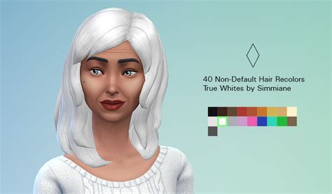 My Sims 4 Blog True White Hair Recolors By Simmiane