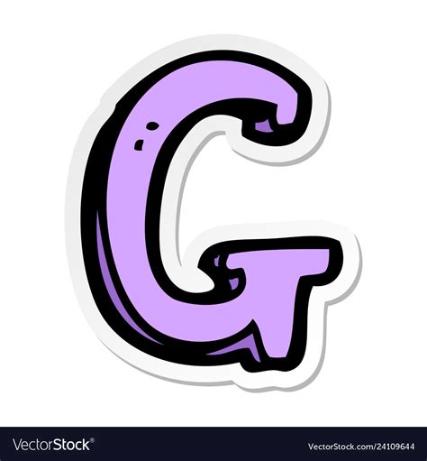 Sticker Of A Cartoon Letter G Royalty Free Vector Image