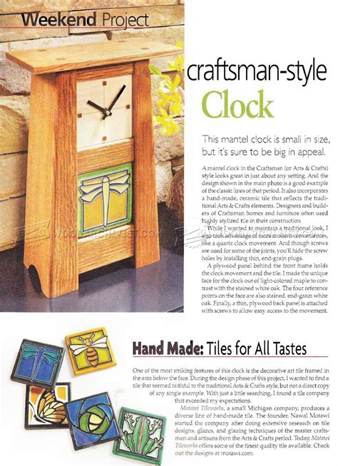 Craftsman Clock Plans Woodarchivist