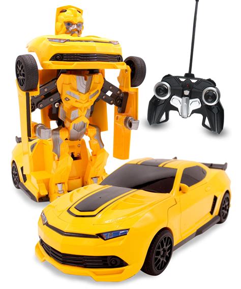 Kids Rc Toy Transforming Robot Remote Control Sports Car 114 Scale