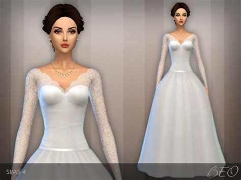 Beo Creations Wedding Dress 25 V2 • Sims 4 Downloads