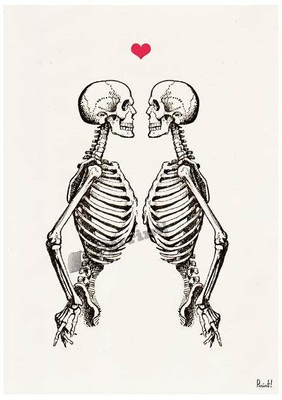 Skeleton Couple Drawing Lovers Anatomy Getdrawings