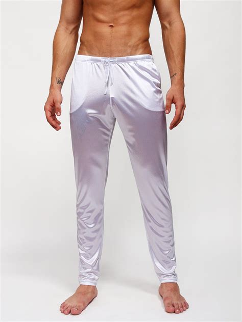 Mens White Satin Lounge Pants Satin Underwear For Men Body Aware Uk