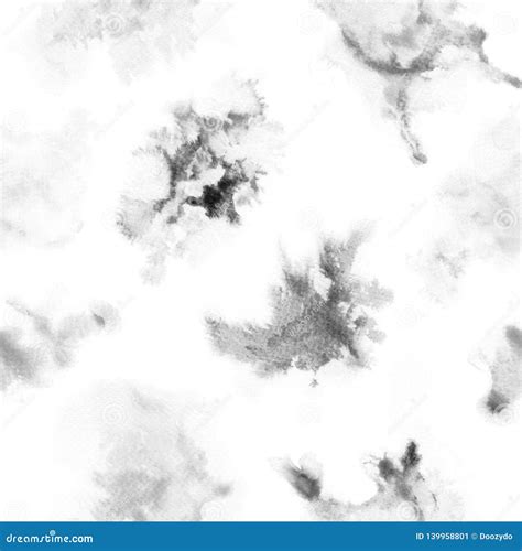 Grey Splashes Pattern Watercolor Abstract Seamless Stock Illustration