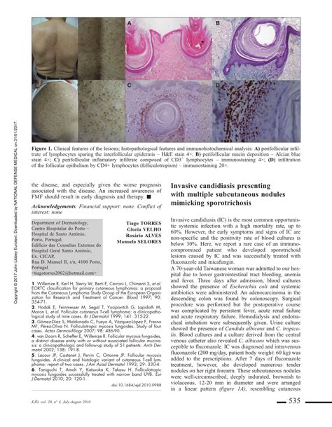 Pdf Invasive Candidiasis Presenting With Multiple Subcutaneous Hot