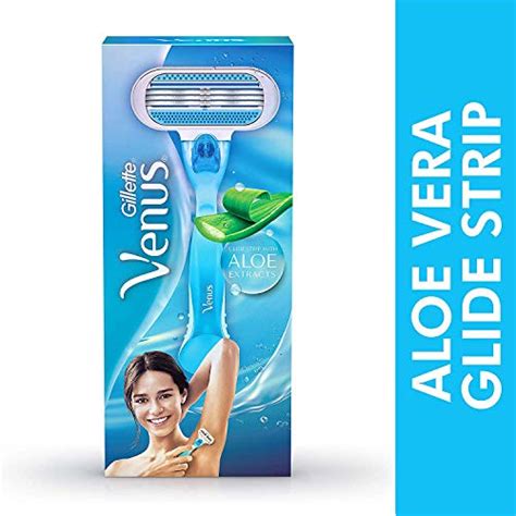 Gillette venus womens razor handle + 5 refill cartridges with aloe glide strip. Gillette Venus Hair Removal Razor for Women with Aloe Vera ...