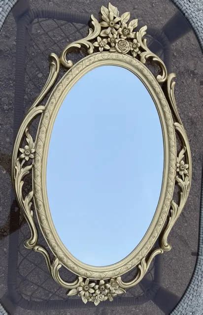 Vintage 1965 Syroco Gold Ornate Oval Wall Mirror 5114 Hollywood
