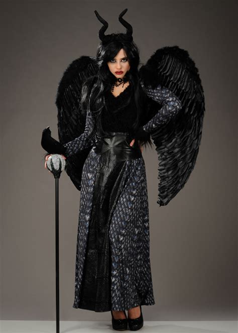 Womens Deluxe Maleficent Style Costume With Wings St425 Ml Struts
