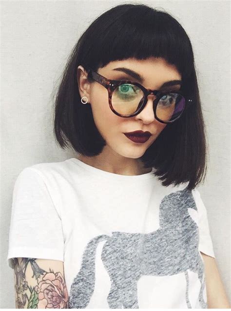 Medium Hairstyles With Bangs And Glasses Best Hairstyles Images