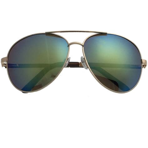 Grinder Punch Xl Extra Large Gold Frame Aviator Sunglasses Big Head Oversized Wide 62mm Mirror