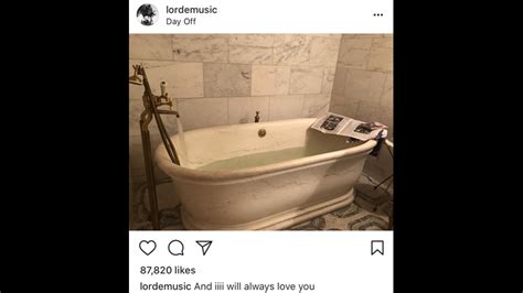 Fans Freak After Lorde Posts Bathtub Photo With Whitney Houston Lyrics