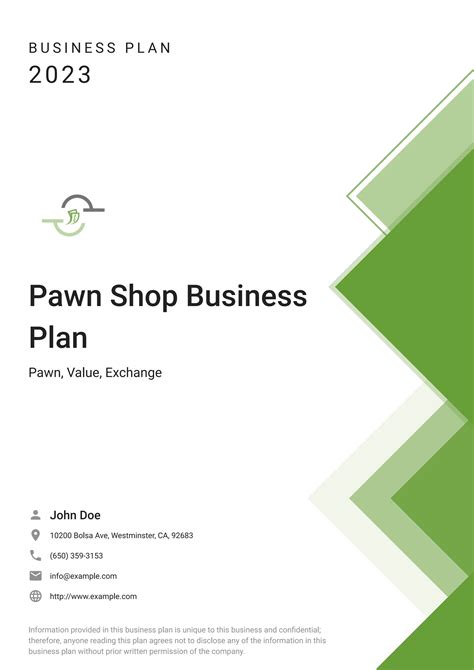 pawn shop business plan example template | PDF