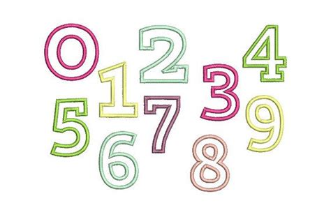 Numbers Applique Design Applique Numbers Embroidery Design Etsy