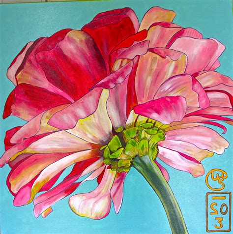 The Gallery For Acrylic Painting Flowers Canvas