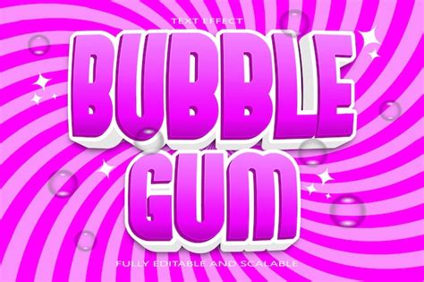 Premium Vector Bubble Gum Editable Text Effect 3 Dimension Emboss