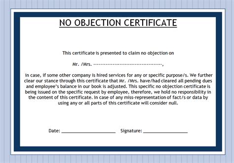 13 No Objection Noc Certificate Formats Word Pdf Pptx Word