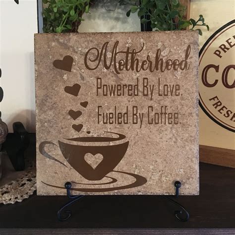 Motherhood Powered By Love Fueled By Coffee, Motherhood Decor, Coffee Decor, Kitchen Decor ...