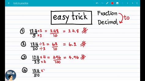 Fraction To Decimal Easy Trick Youtube