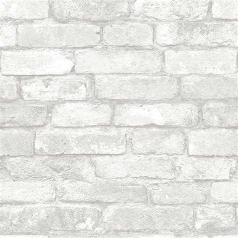 Nuwallpaper Grey And White Brick Peel And Stick Wallpaper White Brick